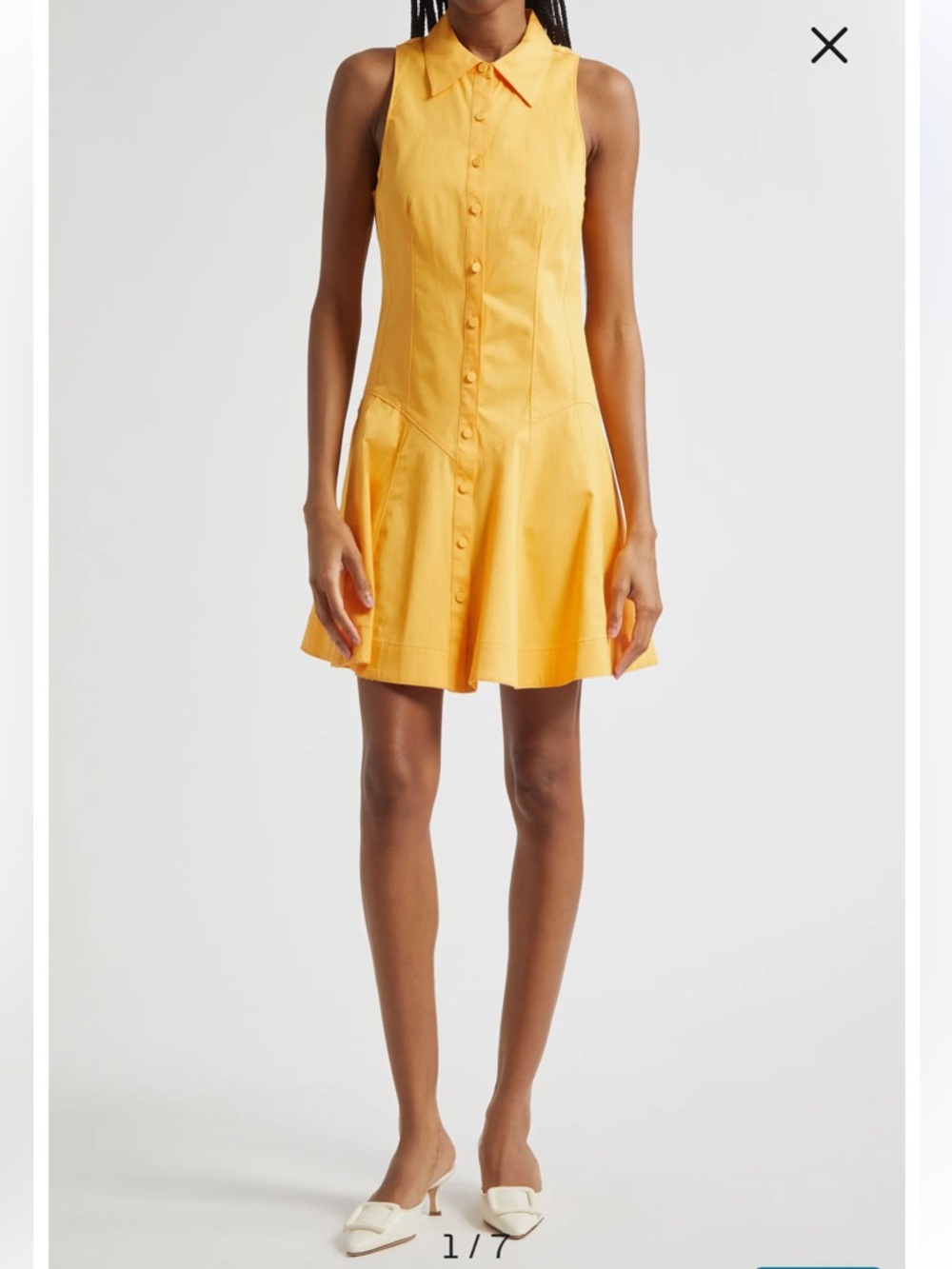 Cinq a Sept Orange Sleeveless Button-Front Mini Dress